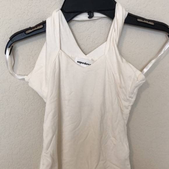 Superdown Gene Cross Front Bodysuit in White - Picture 6 of 13